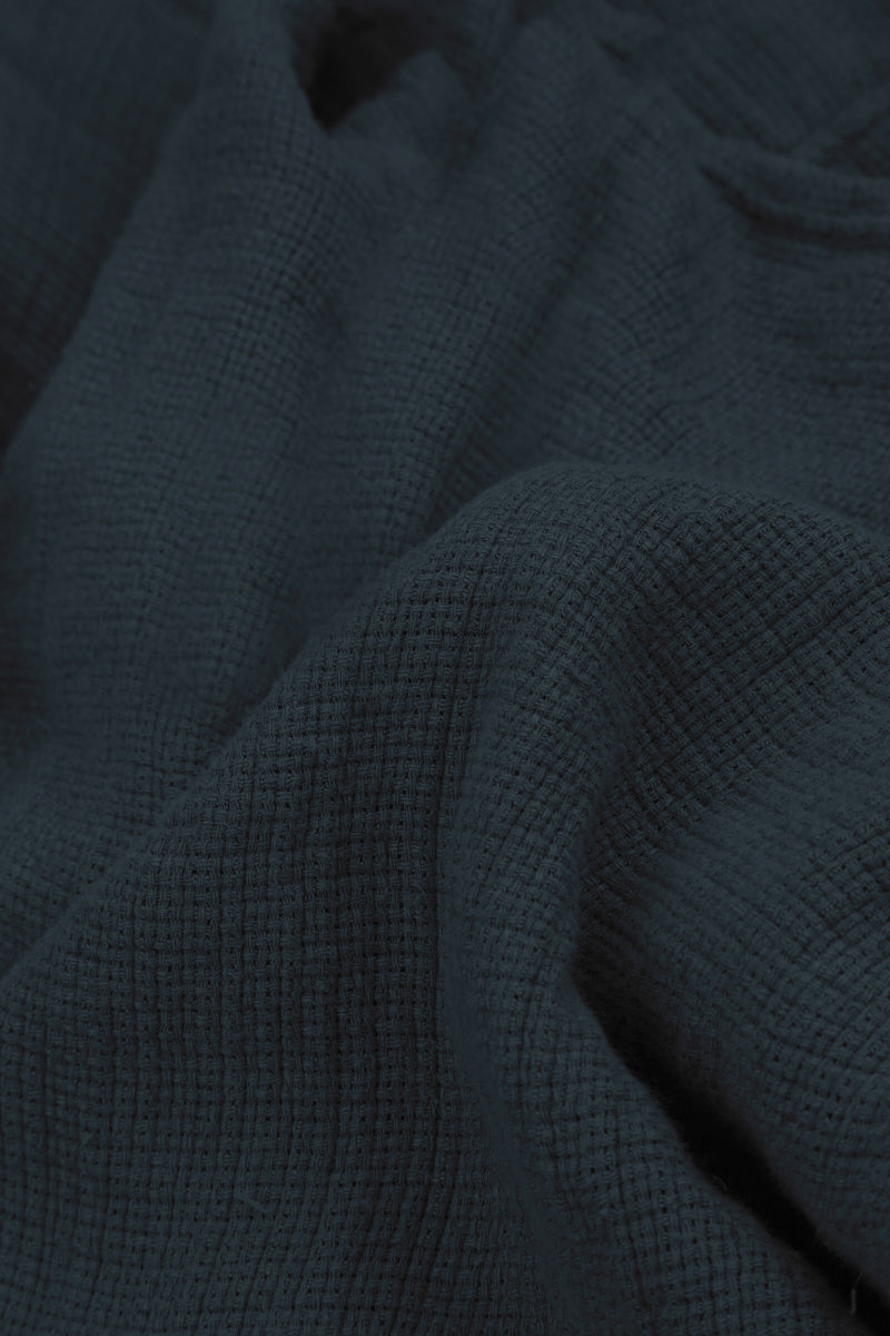 Boxy Graphite Textured Linen Jacket Blouse 5