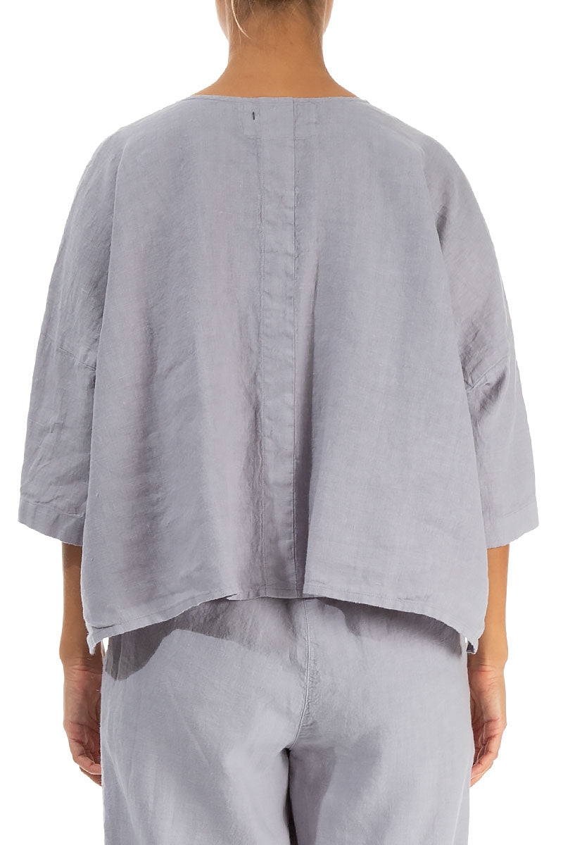 Boxy Lilac Grey Linen Jacket
