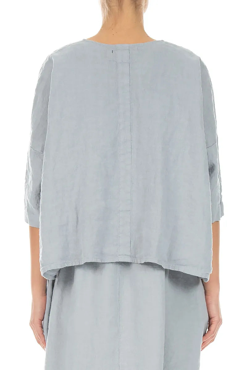 Veste ample en lin gris argenté