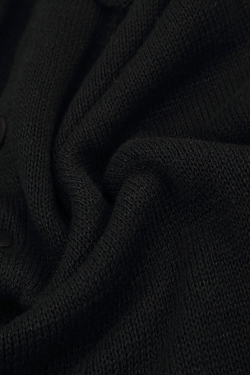 Boxy V-Neck Black Linen Vest 5