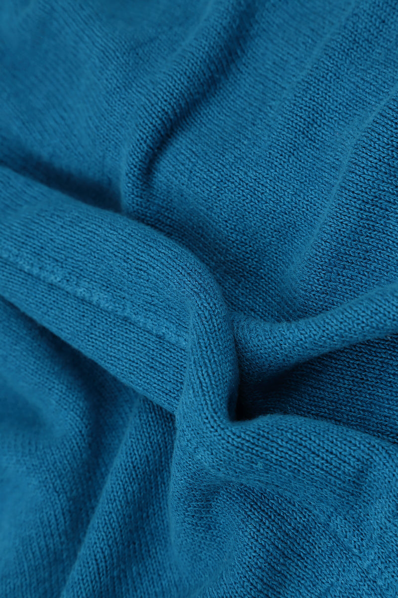 Boxy V-Neck Cobalt Blue Linen Vest 5