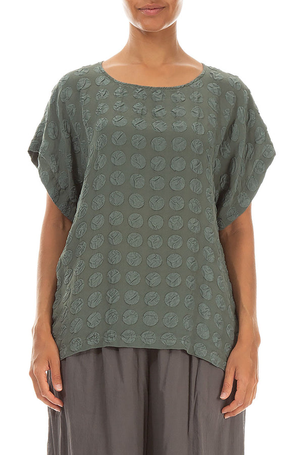 Bubble Sage Silk Blouse 1