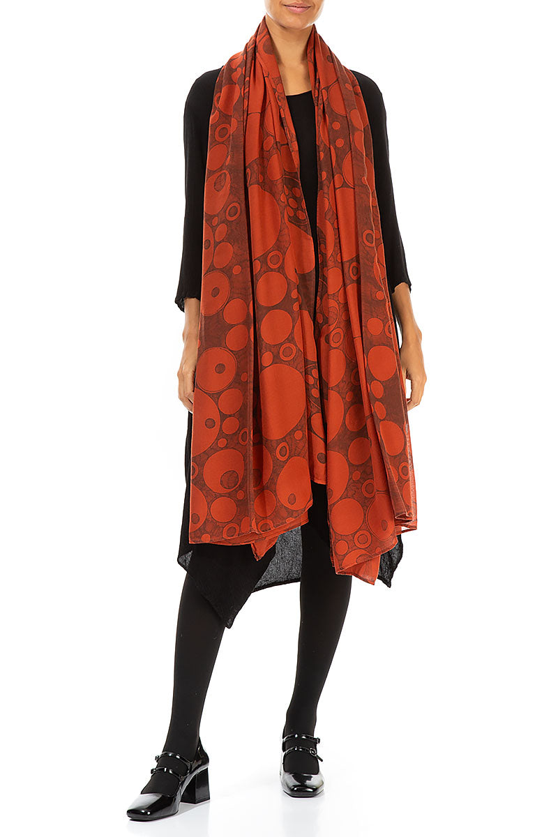 Bubbles Print Safrron Silk Scarf 2
