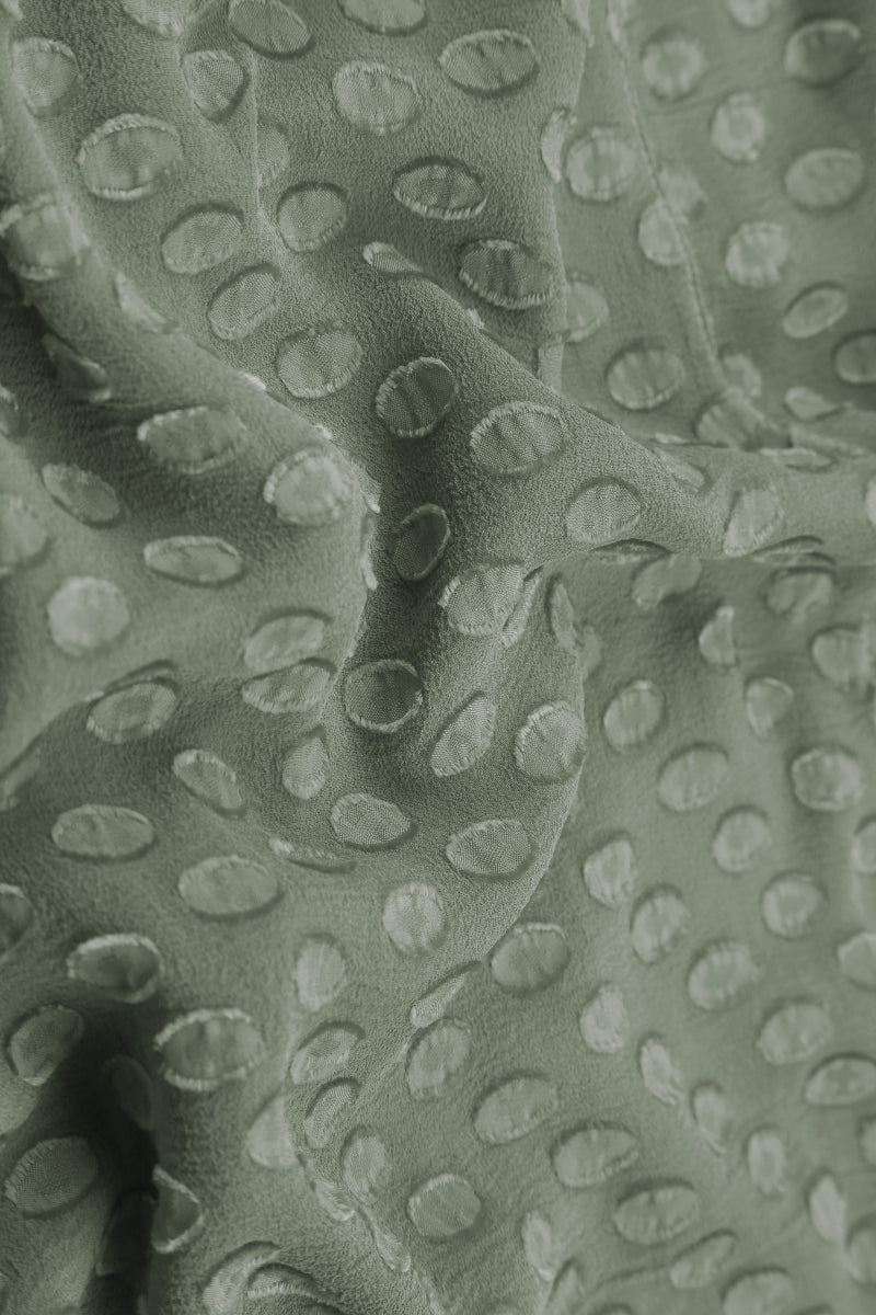 Bubbly Pattern Asymmetric Sage Silk Tunic 5