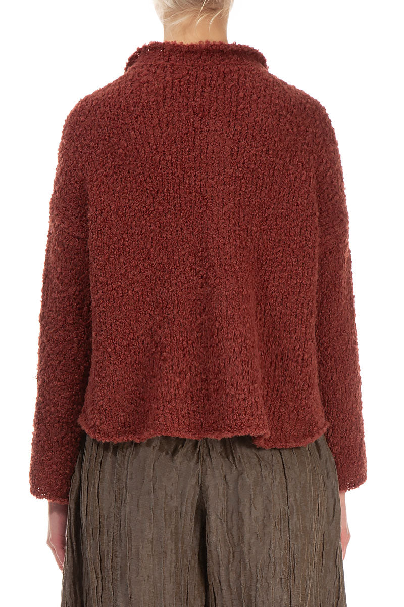 Burnt Brick Alpaca Wool Cardigan 2