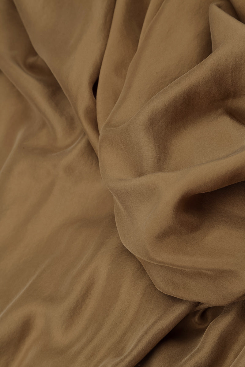 Buttoned Aged Copper Pure Silk Jacket