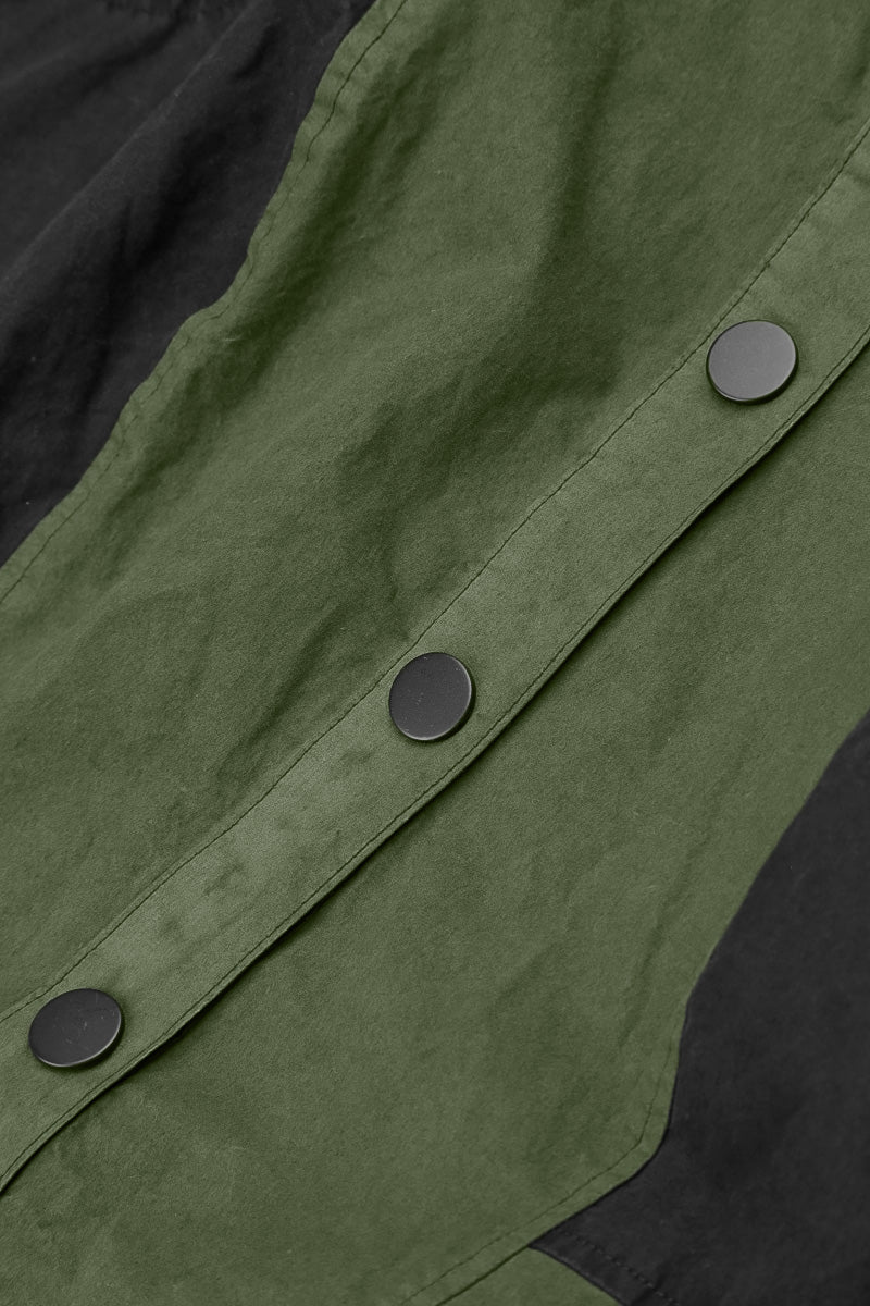 Buttoned Forest Mist Cotton Pinafore Dress 6