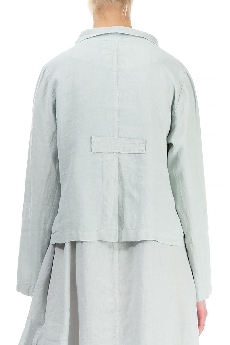 Buttoned Light Grey Linen Jacket