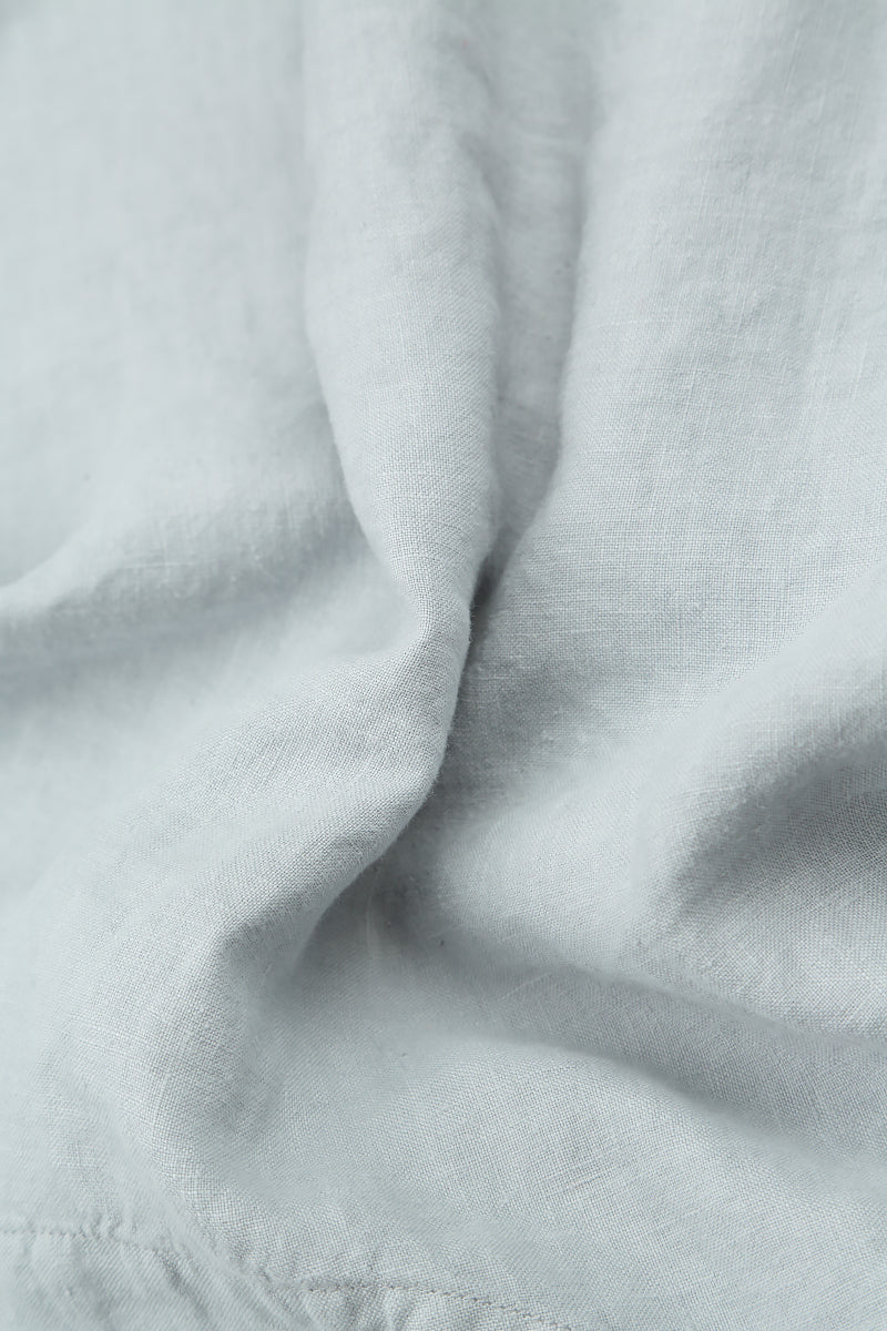 Buttoned Silver Grey Linen Trousers 4