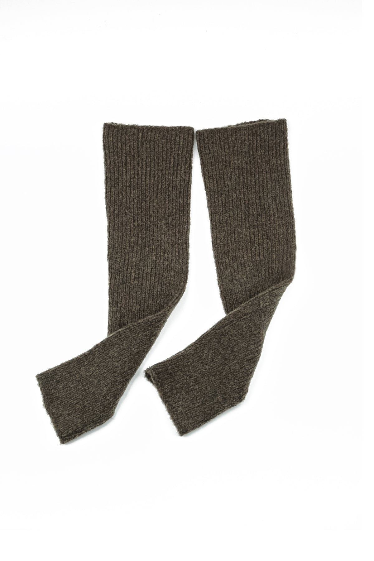 Cable Knit Khaki Wool Leg Warmers