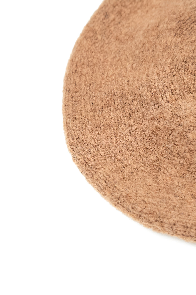 Caramel Knitted Wool Beret 4