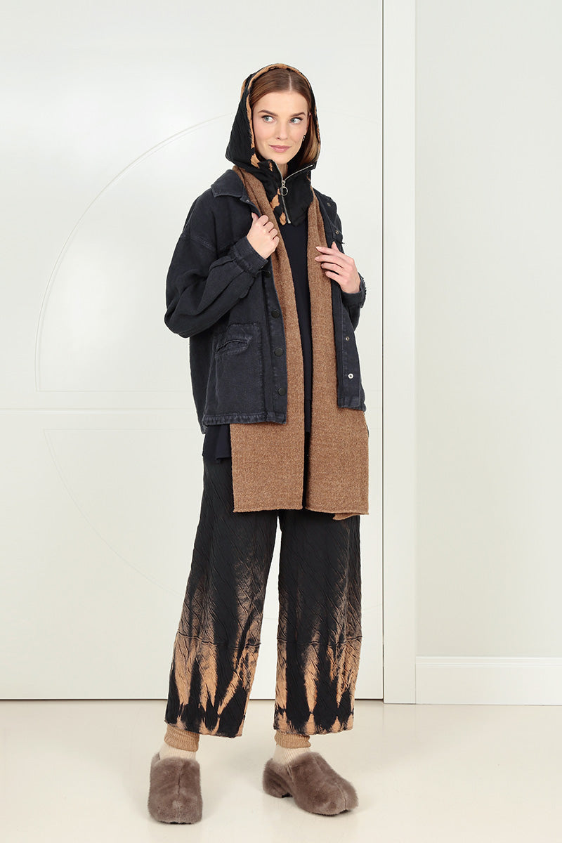 Caramel Knitted Wool Scarf 5