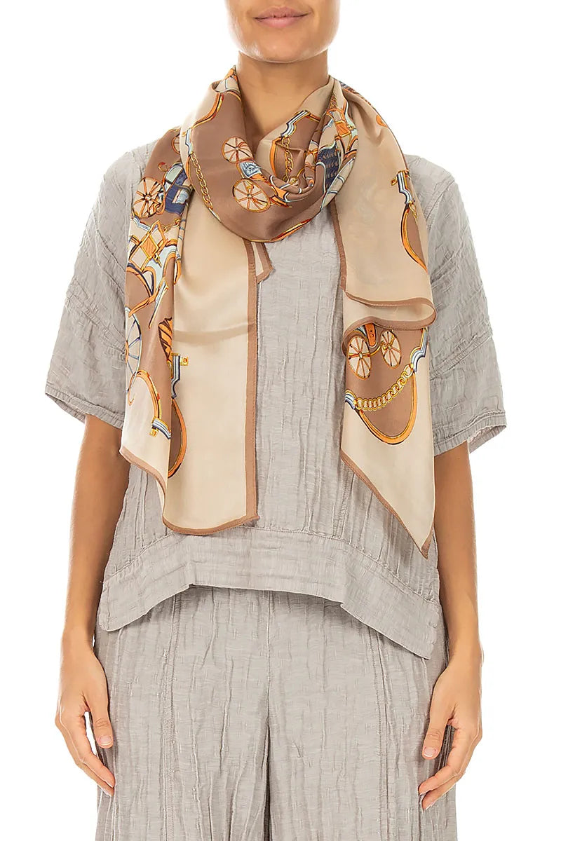 Carriage Chain Silk Scarf 1