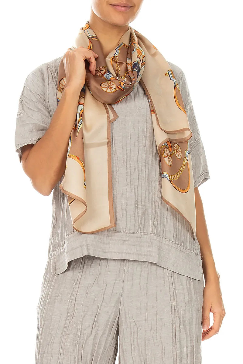 Carriage Chain Silk Scarf 3