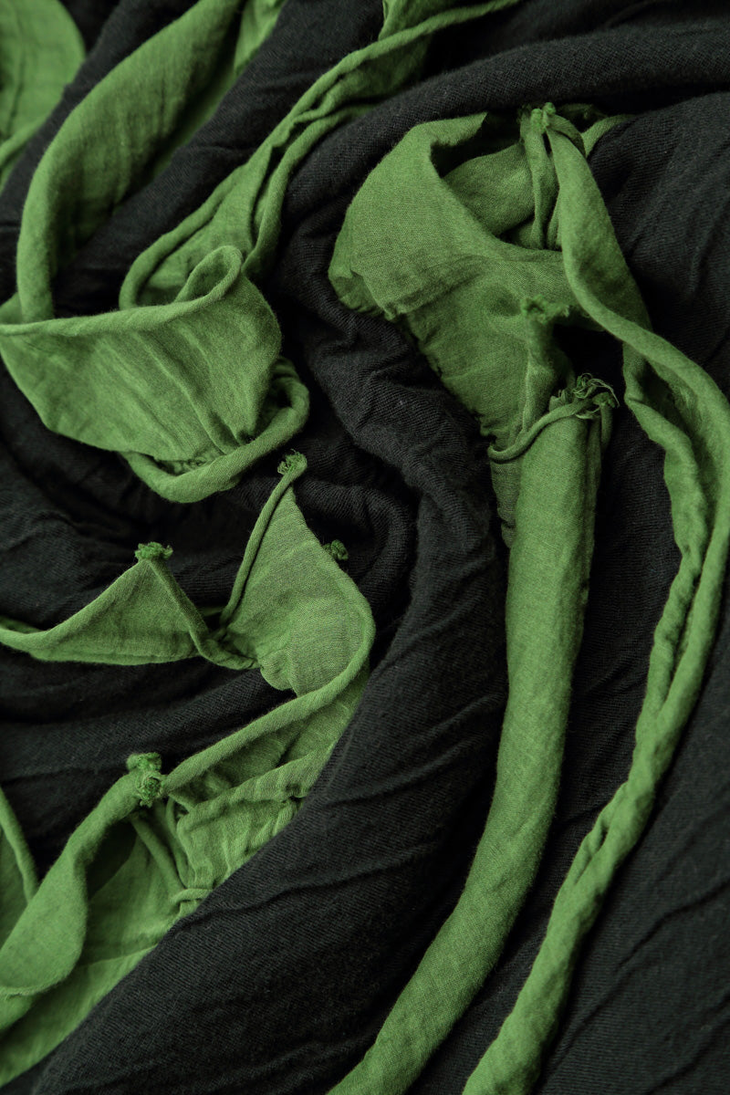 Cascading Waves Shamrock Green Wavy Cotton Blouse