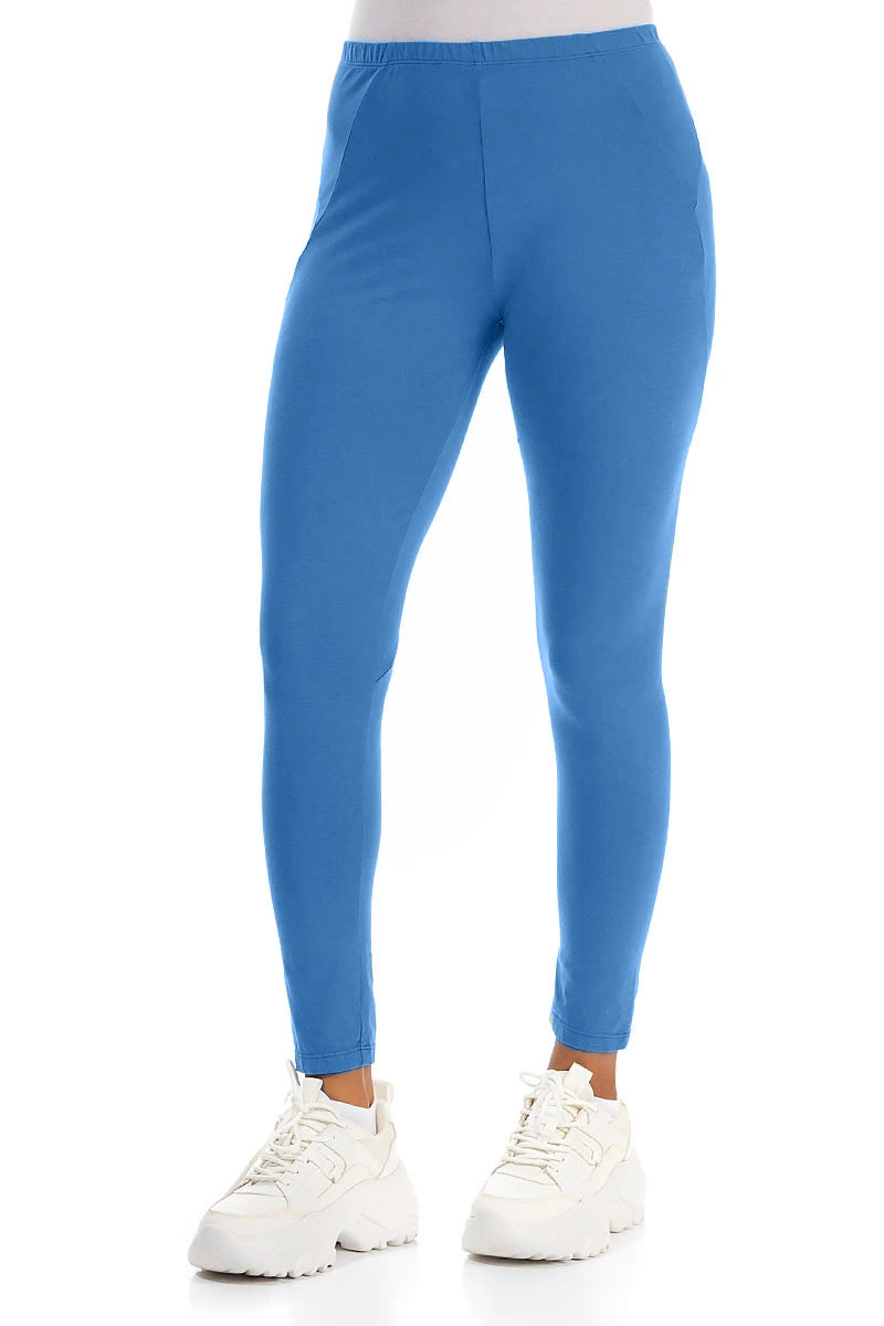 Kobaltblaue Baumwoll-Leggings