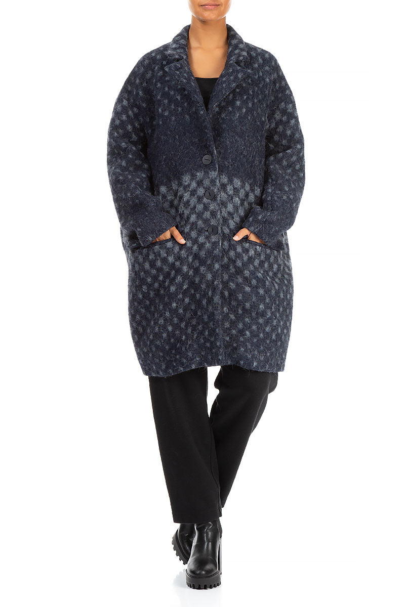 Blue Alpaca Wool Coat 4