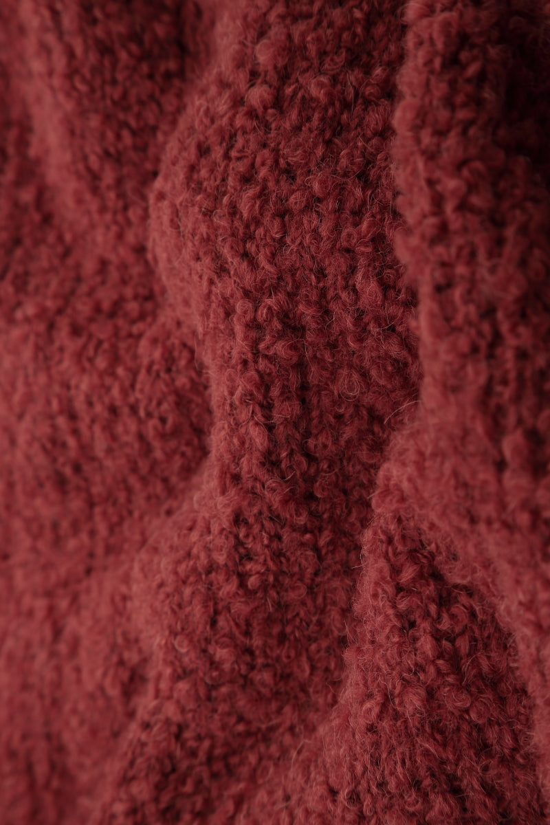 Collar Burnt Brick Alpaca Wool Cardigan 5