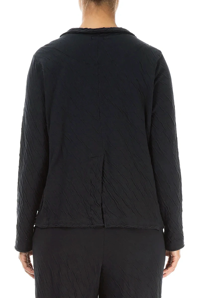 Collar Grey Wavy Cotton Jacket 2