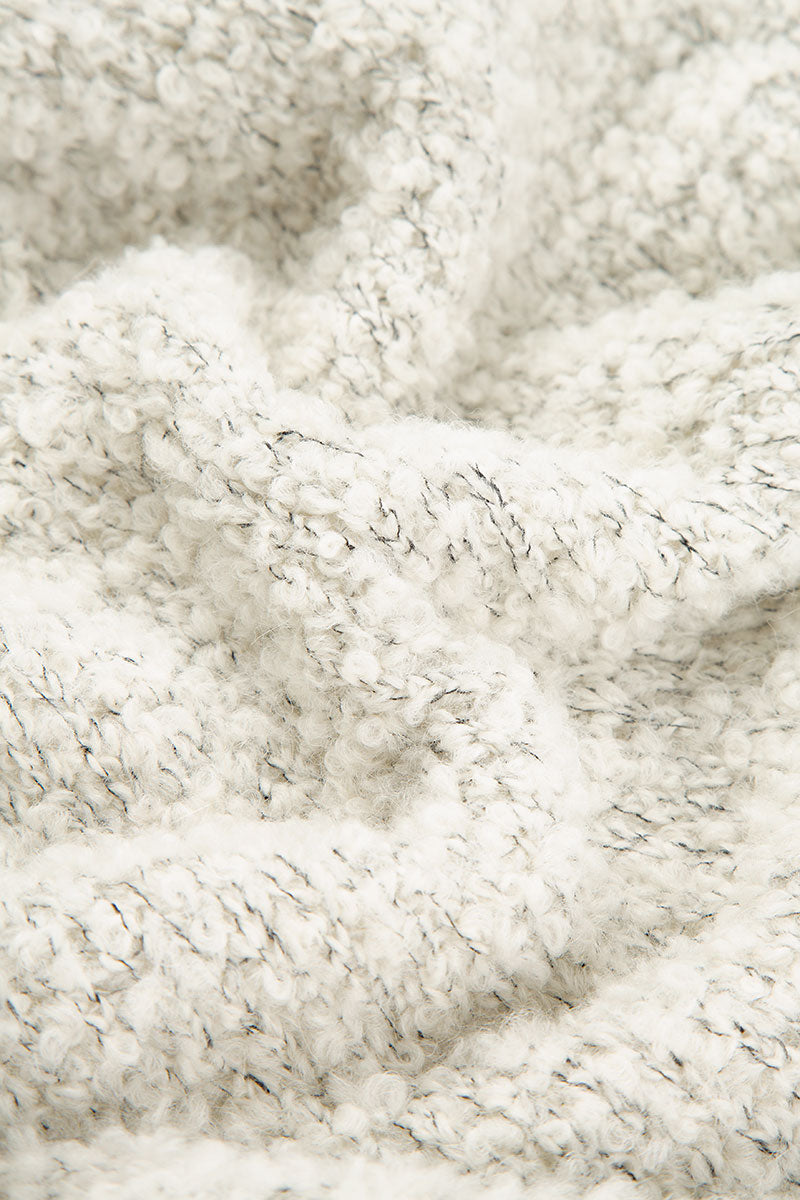 Collar Mélange Pearl Alpaca Wool Cardigan 5