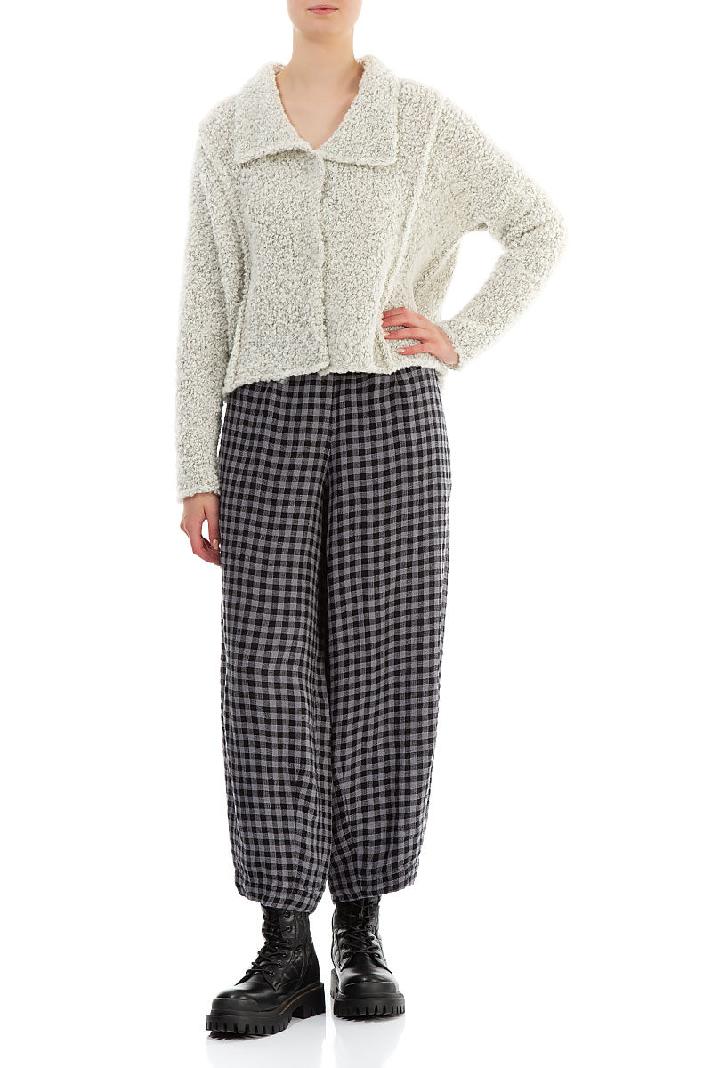 Collar Mélange Pearl Alpaca Wool Cardigan 4