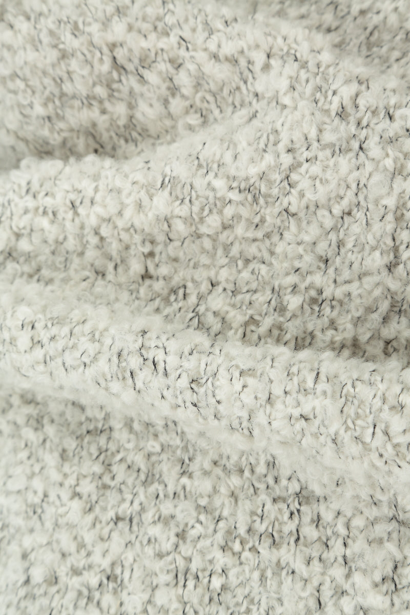 Collar Neck Mélange Pearl Alpaca Wool Cardigan 7