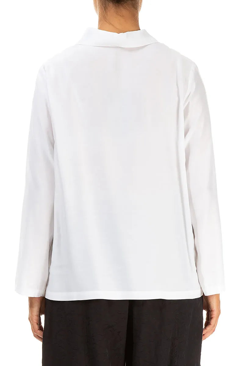 Collar Off White Silk Bamboo Shirt