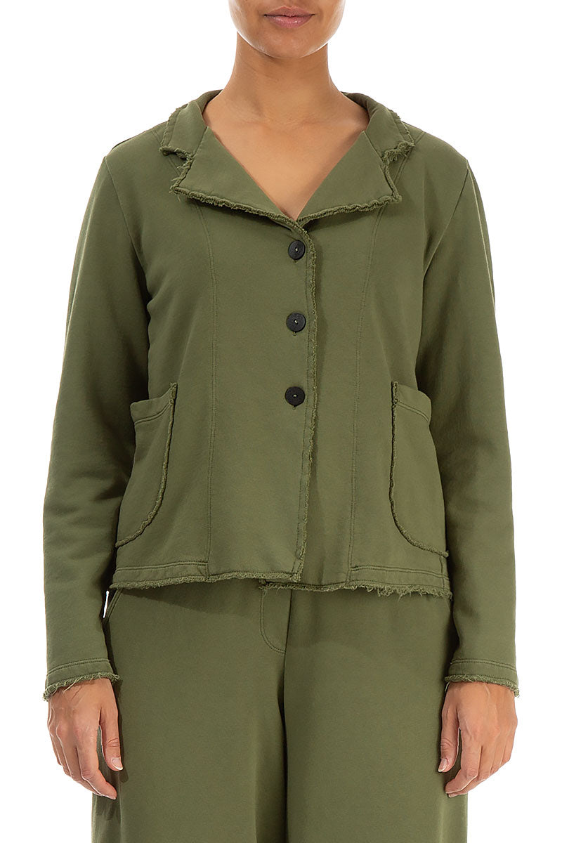 Collar Olive Cotton Jacket 1