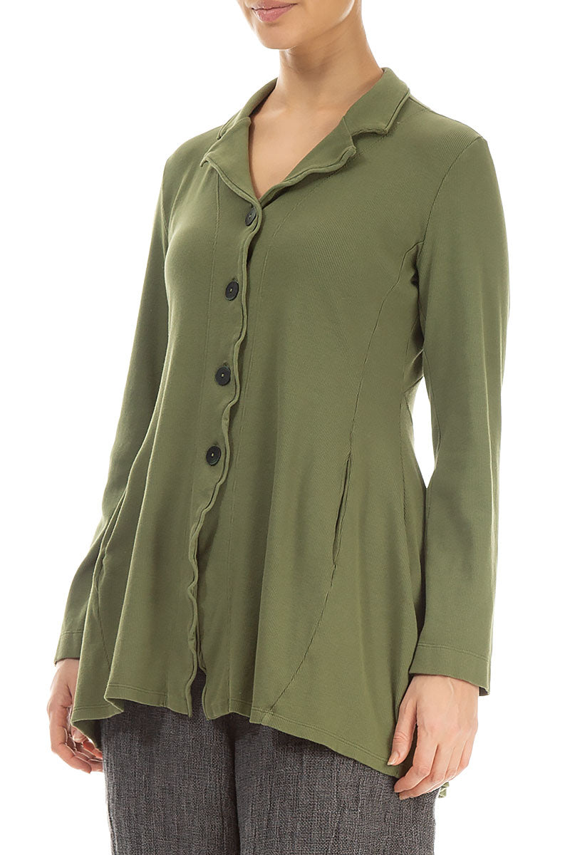 Collar Olive Cotton Jacket 3