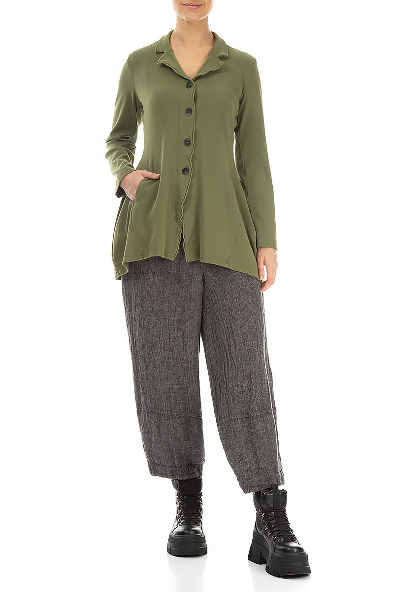 Collar Olive Cotton Jacket 4