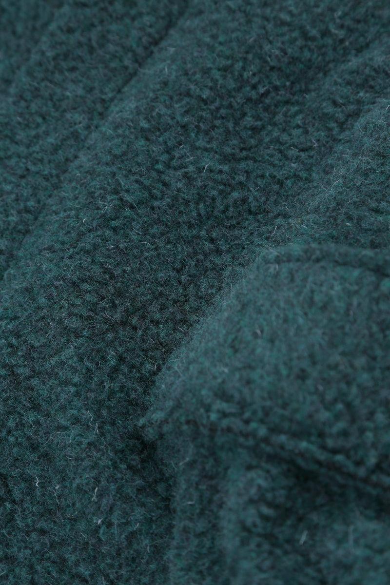 Collar Teal Plush Wool Cotton Jacket-Coat 5