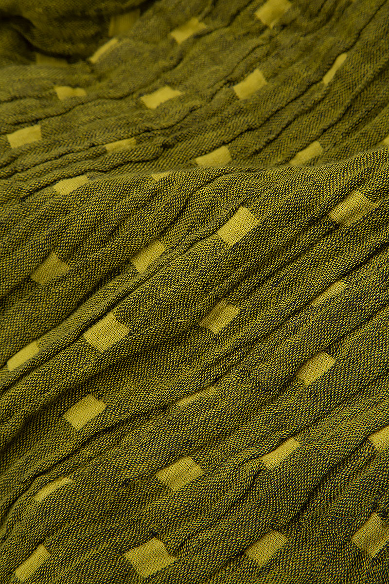 Cowl Neck Golden Lime Textured Linen Tunic 5