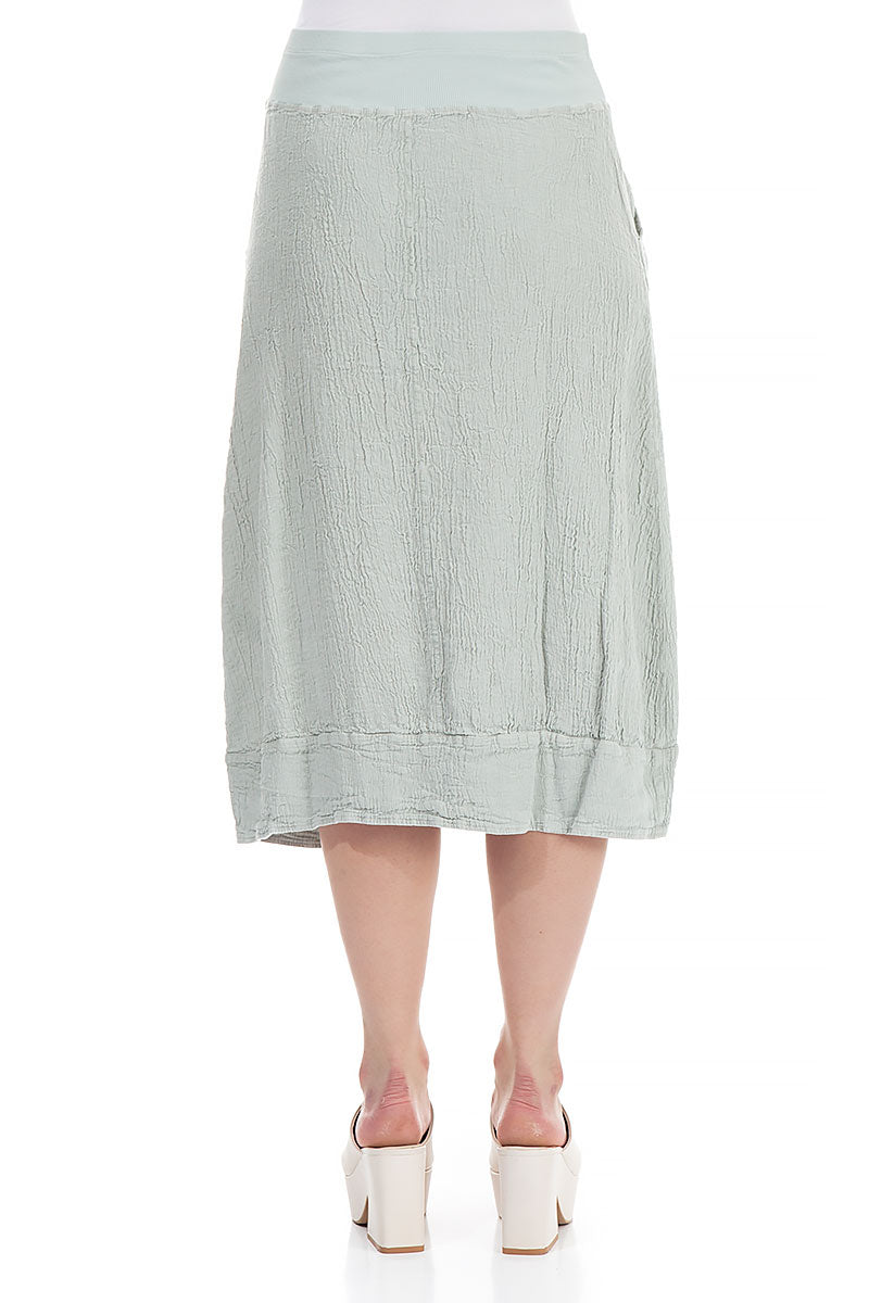 Light Grey Linen Viscose Midi Skirt