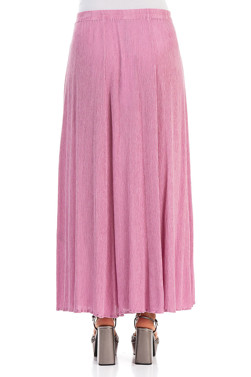 Crinkled Wild Berry Silk Viscose Maxi Skirt 2