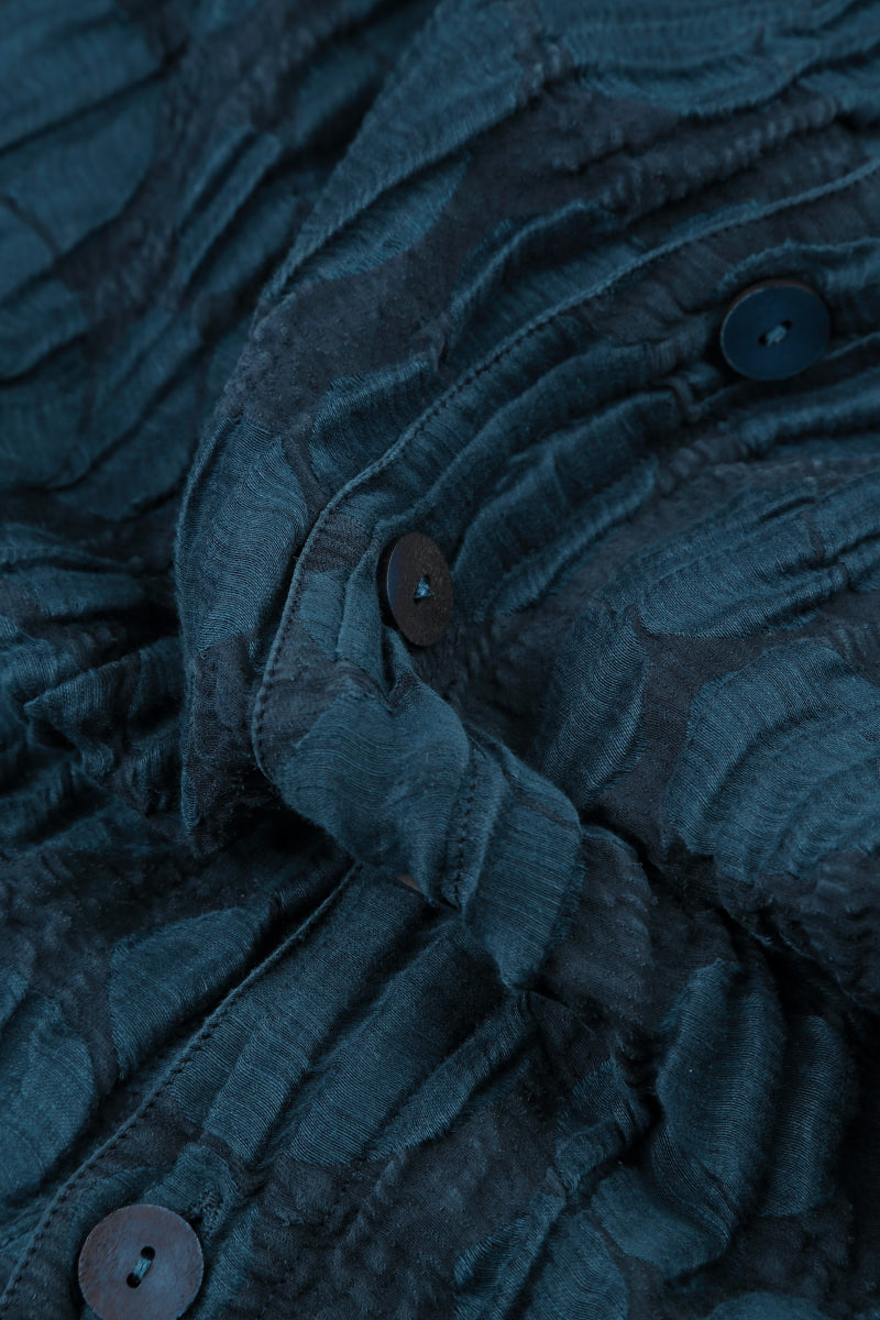 Balloon Navy Circle Silk Linen Dress 5