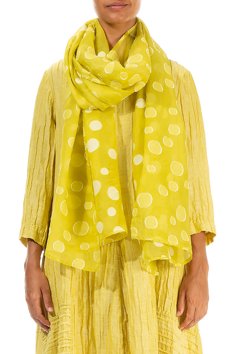 Cyber Lime Bubbles Silk Scarf