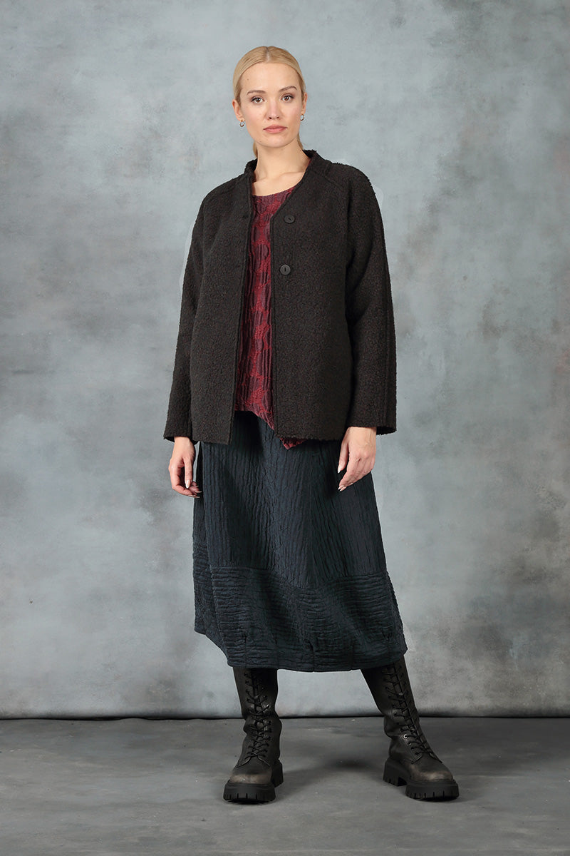 Dark Chocolate Plush Wool Cotton Jacket 6