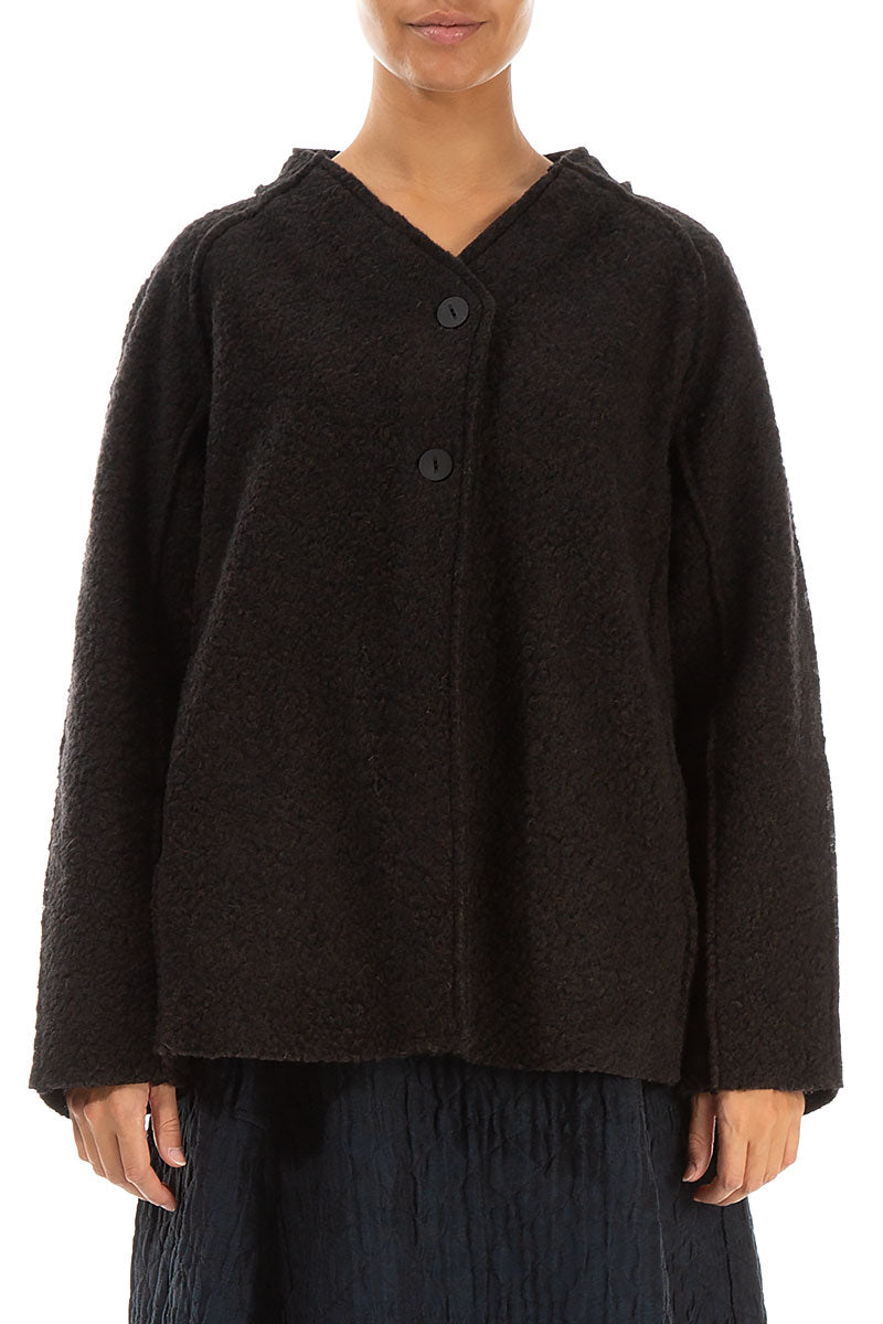 Dark Chocolate Plush Wool Cotton Jacket 1