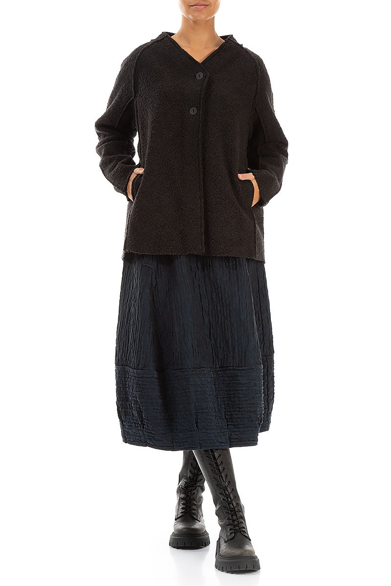 Dark Chocolate Plush Wool Cotton Jacket 4