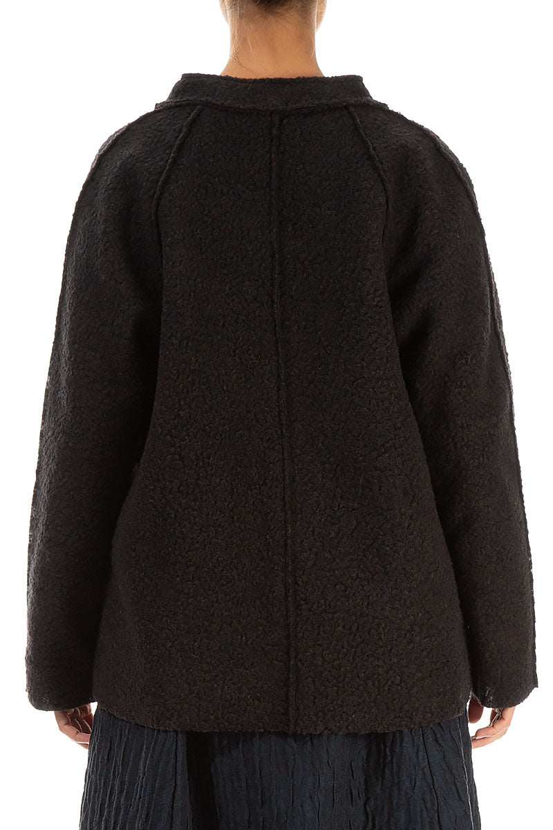 Dark Chocolate Plush Wool Cotton Jacket 2
