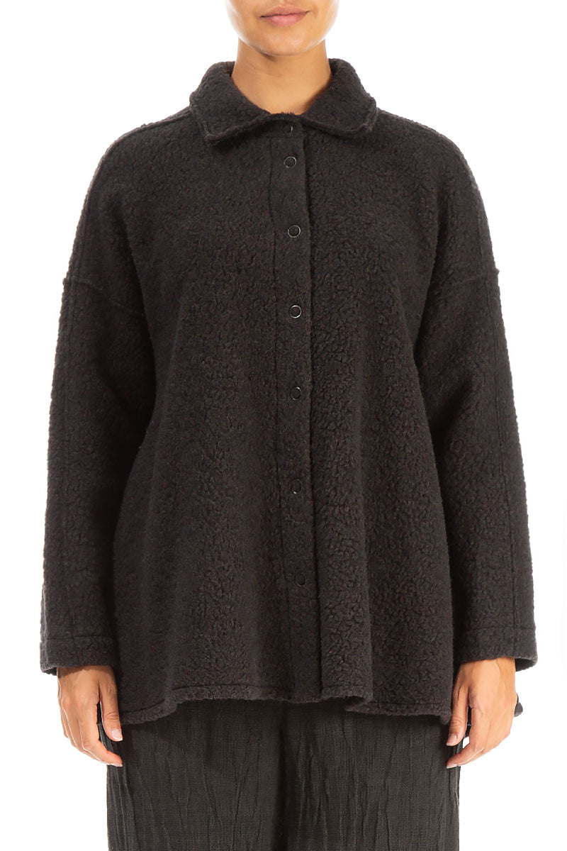 Dark Chocolate Plush Wool Cotton Shirt 1
