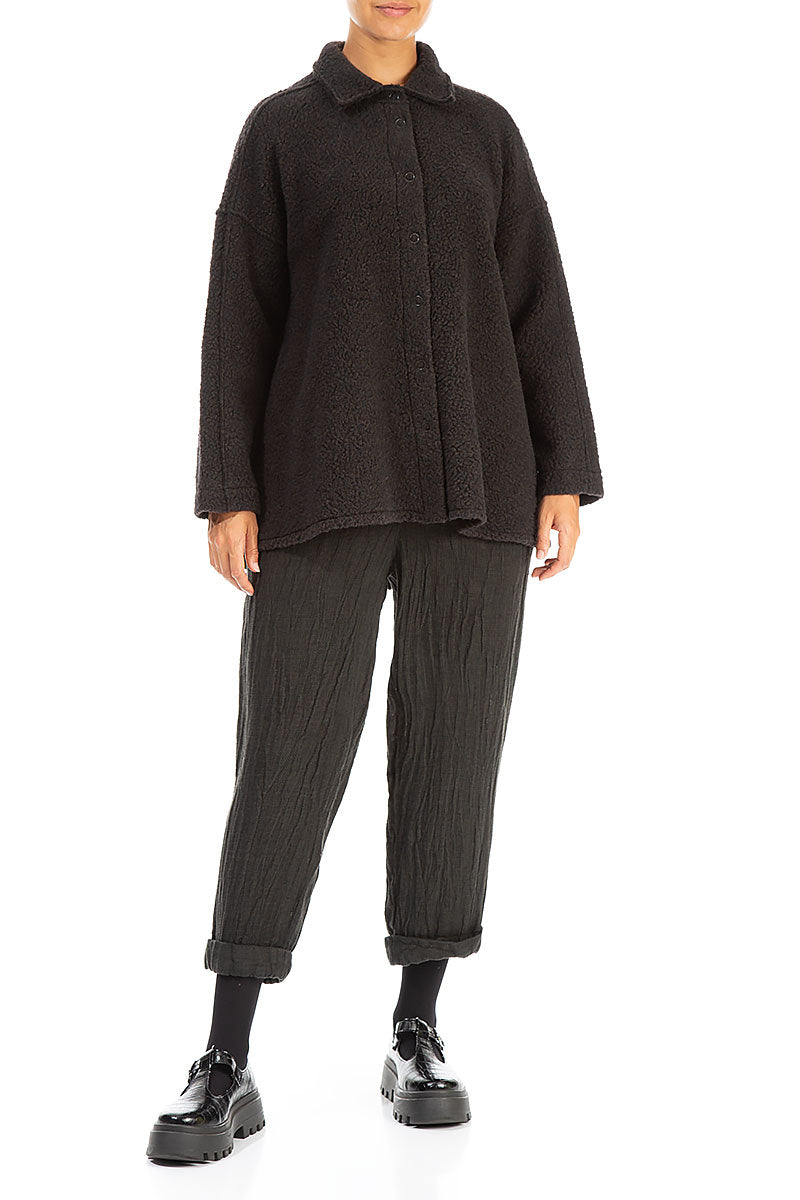 Dark Chocolate Plush Wool Cotton Shirt 4