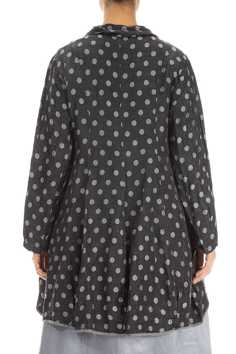 Dark Grey Bubble Balloon Silk Linen Jacket 2