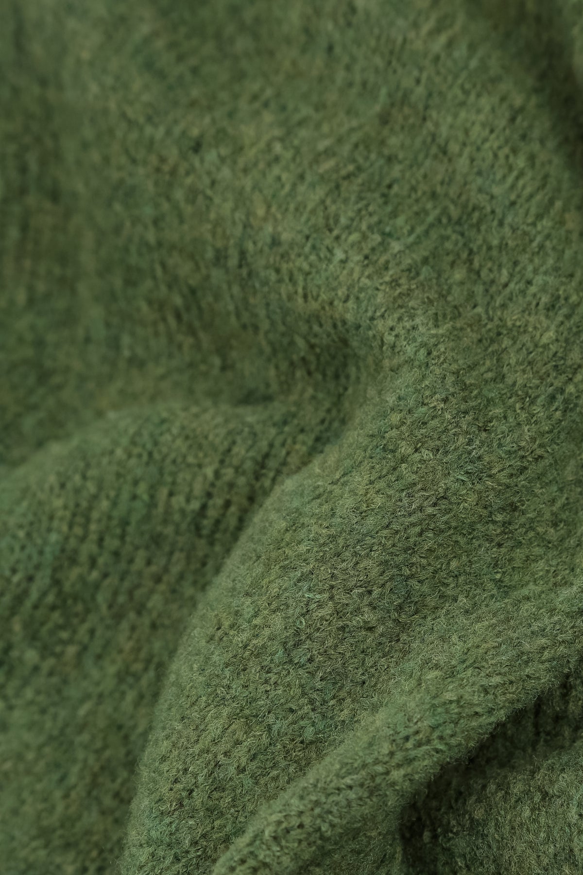 Dark Sage Wool Beanie Hat