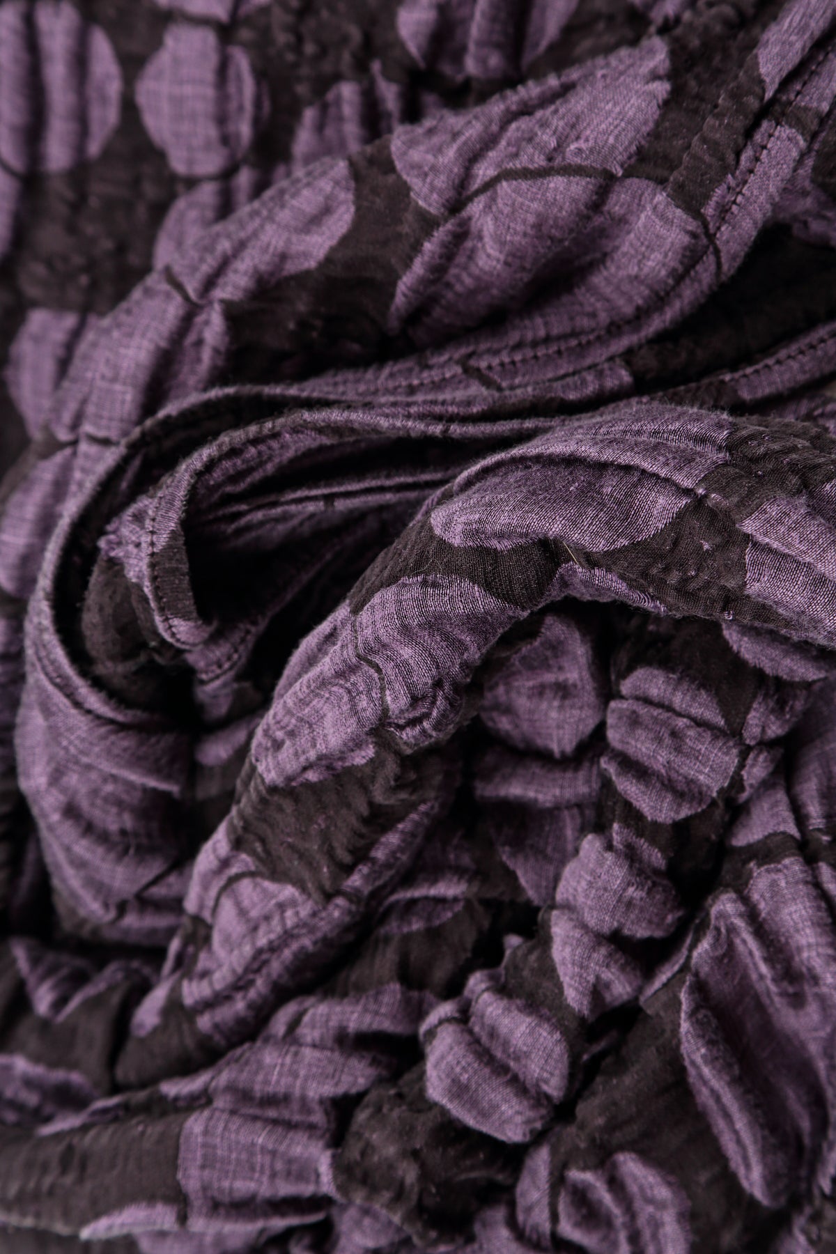 Deep Plum Circle Silk Linen Scarf 4