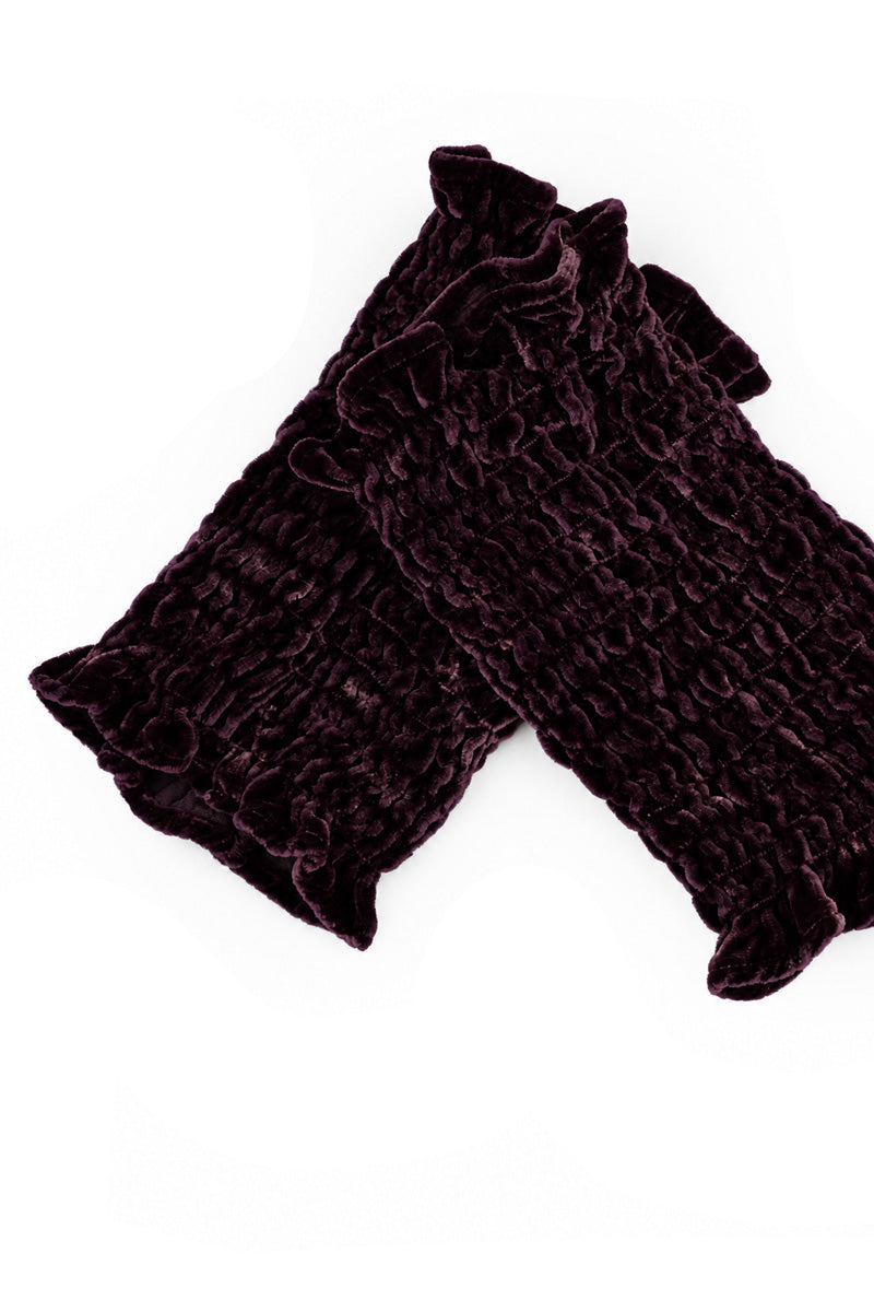 Deep Plum Silk Velvet Wristlets