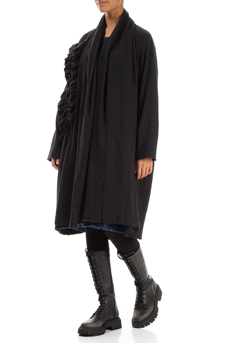 Detailed Side Open Wavy Cotton Jacket 5