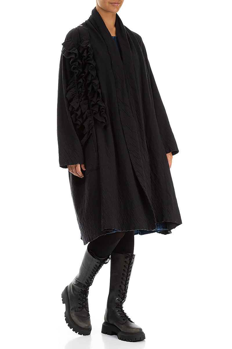 Detailed Side Open Wavy Cotton Jacket 3