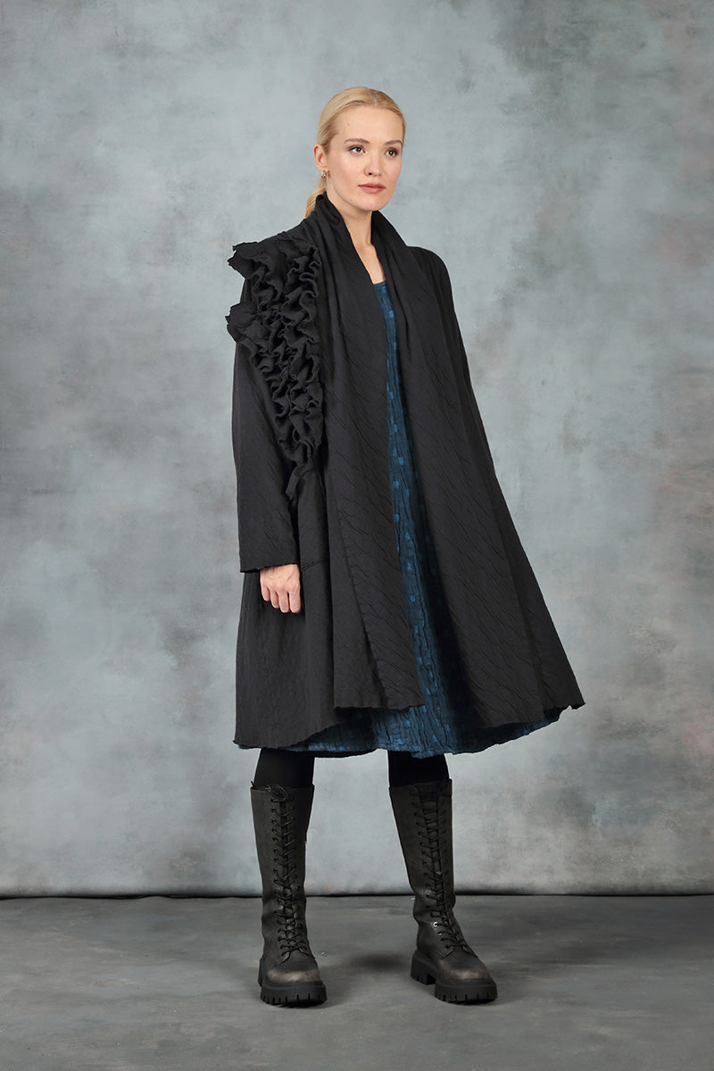 Detailed Side Open Wavy Cotton Jacket 6