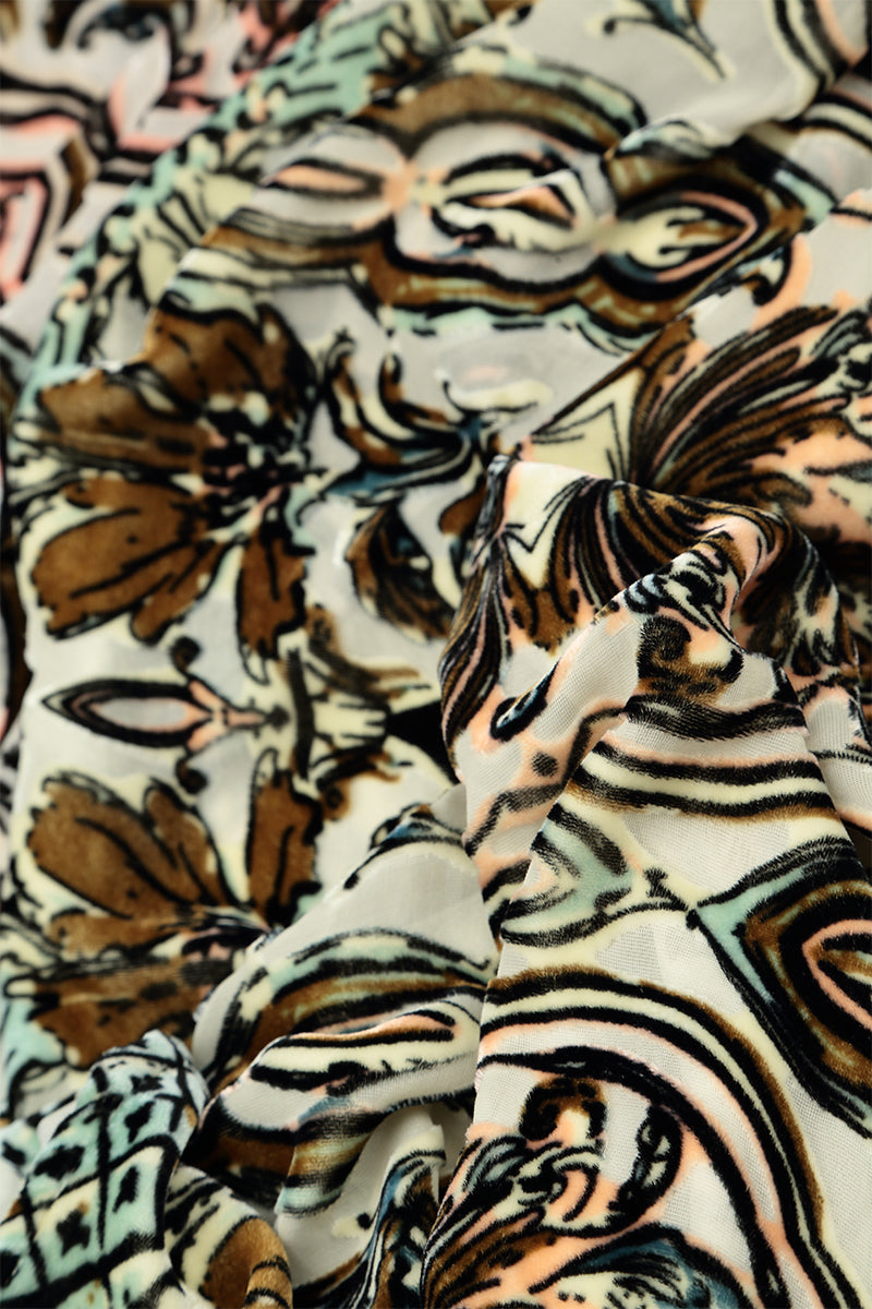 Devoré Ornament Silk Velvet Scarf 4